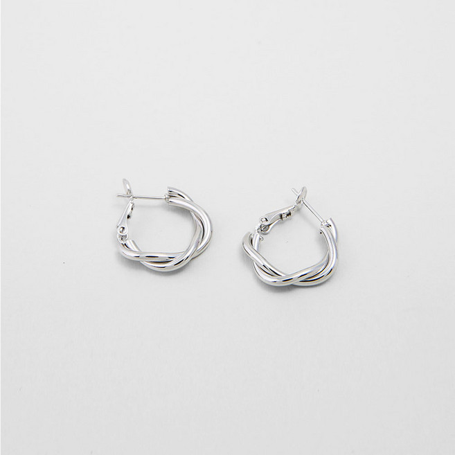 쥬디앤폴 여성용 몬드 꼬임 스몰 링 귀걸이