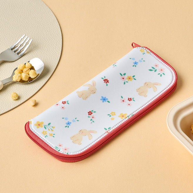 모던하우스 아동용 지퍼 수저 케이스, 1개, 해피스프링