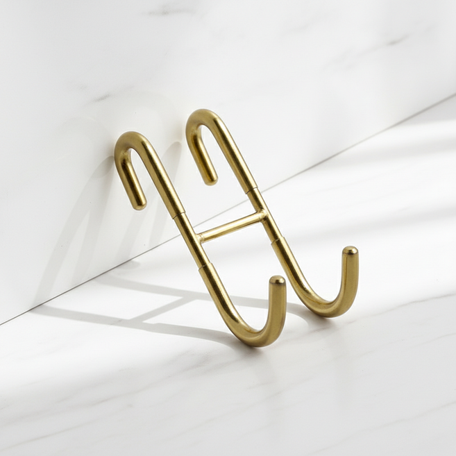 마켓피아 옷 욕실 스텐 다용도 문걸이 후크 S, 골드, 1개