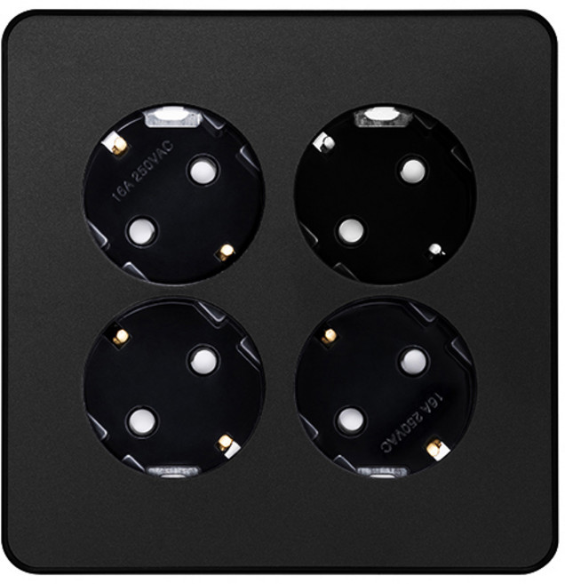 제일전기공업 디아트플러스 메탈블랙 매입콘센트 4구, 1개