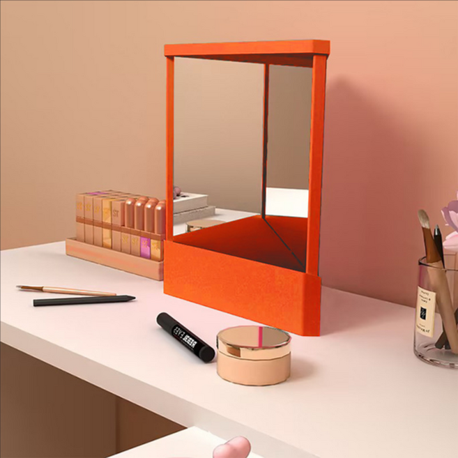 파이네스트원 무반전 탁상 거울 L 19 x 23 cm, 오렌지