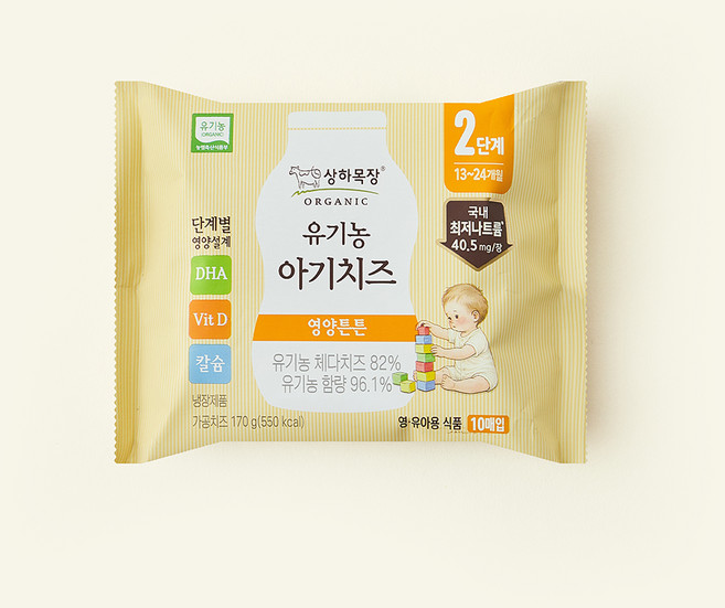 상하목장 유기농 인증 아기치즈 2단계 10매입, 170g, 1개