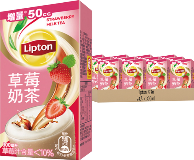 Lipton 立頓 草莓奶茶, 300ml, 24入