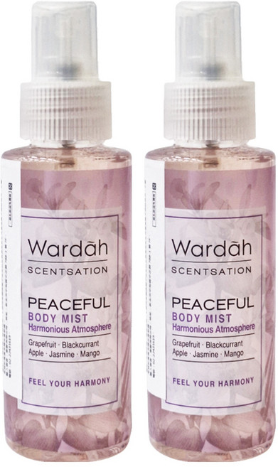 Wardah 身體香水噴霧 Peaceful 100ml 清新持久 展現個人魅力, 2瓶