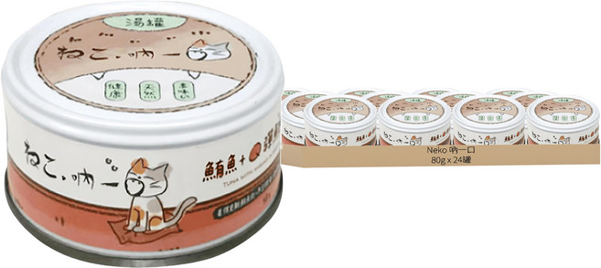 Neko 吶一口 貓湯罐, 鮪魚 + Q彈鮮蝦, 80g, 24罐