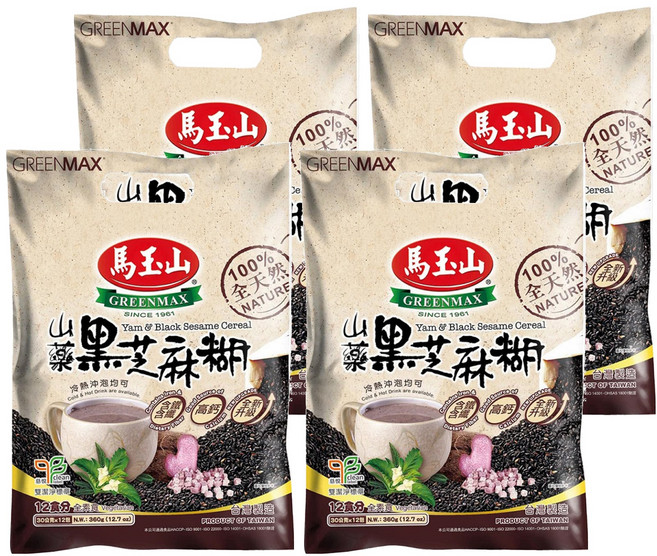 馬玉山 山藥黑芝麻糊, 30g, 12包, 4袋
