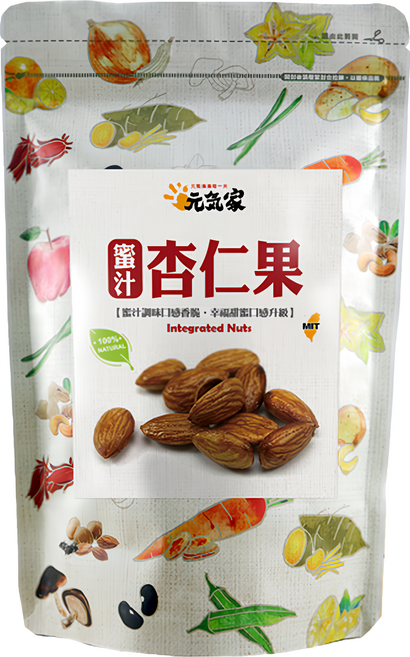 元氣家 烘焙蜜汁杏仁果, 200g, 1包