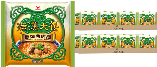 統一 滿漢大餐 蔥燒豬肉麵 193g, 24包