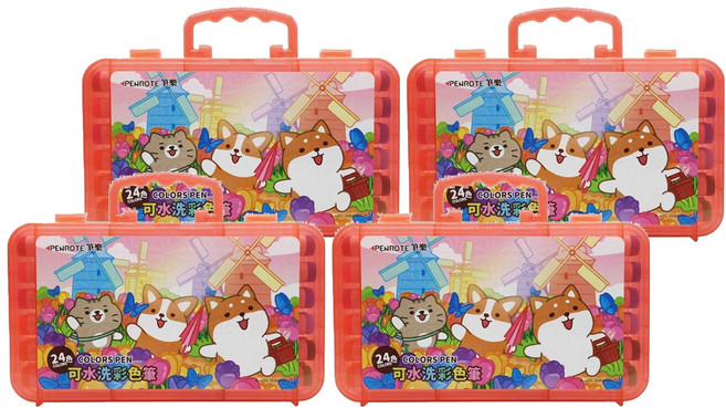PENROTE 筆樂 第2代 柴語錄水洗彩色筆 24色 DPG8037, 粉紅色, 4盒
