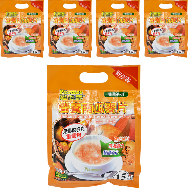 Vitamax 維他麥 營養南瓜麥片 15包, 450g, 5袋