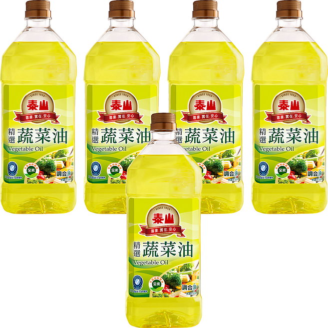 TAISUN 泰山 精選蔬菜油, 1.5L, 5瓶