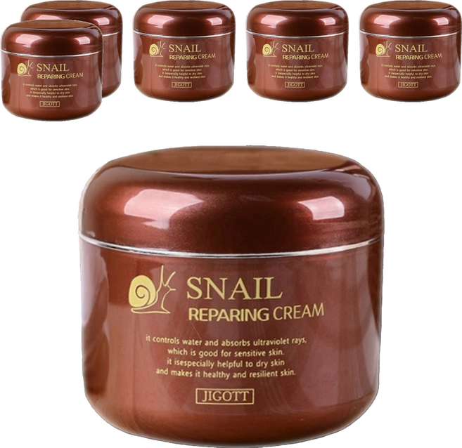 JIGOTT 蝸牛保濕修護面霜, 100g, 6罐