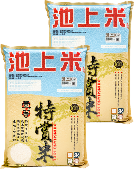樂米穀場 台東池上一等特賞米, CNS一等, 6kg, 2包