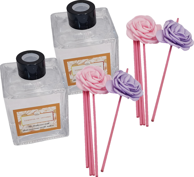 QiMart 春夏款珪藻土擴香瓶 480g, 微醺薰衣草, 2瓶, 200ml