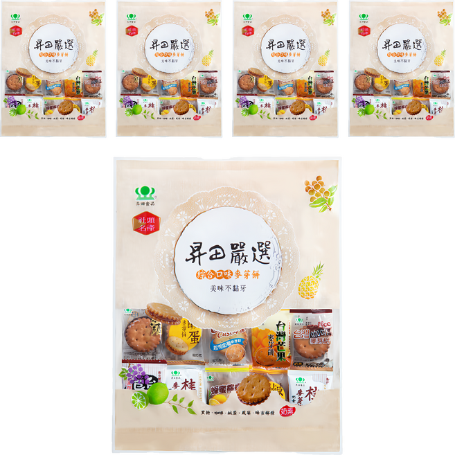 昇田食品 綜合麥芽餅, 480g, 5袋