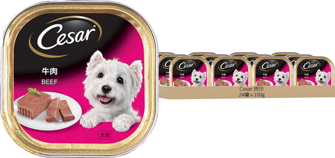 Cesar 西莎 狗罐頭, 牛肉, 100g, 24罐