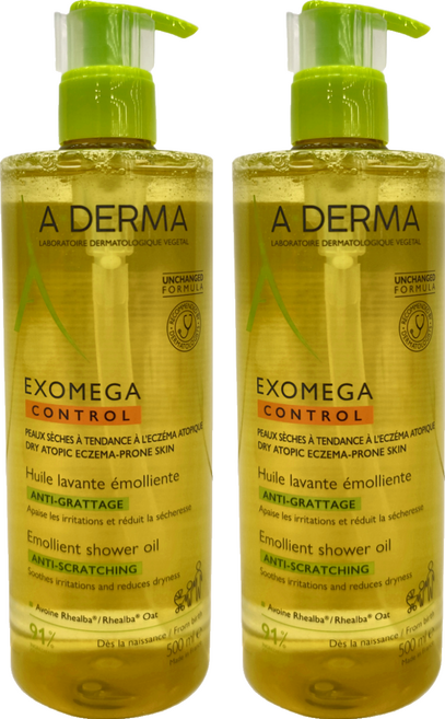A-DERMA 艾芙美 新葉益護佳沐浴露 舒緩乾燥 適用於嬰幼童、成人、老年人, 500ml, 2瓶