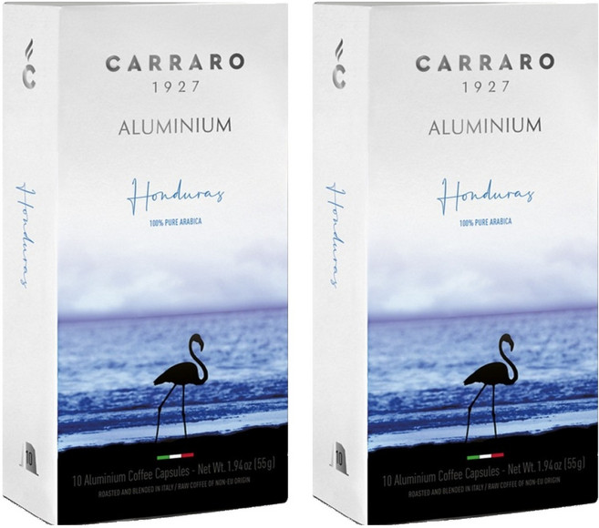 CARRARO 宏都拉斯 HONDURAS 咖啡膠囊 適用Nespresso Original 膠囊咖啡機, 5.5g, 10個, 2盒