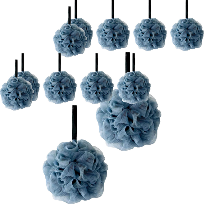 沐浴球 PE材質 51g 柔軟親膚 方便懸掛, 深藍色, 6個, 2組