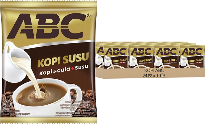 KOPI ABC SUSU 三合一咖啡 印度尼西亞原產, 30g, 10包, 24袋