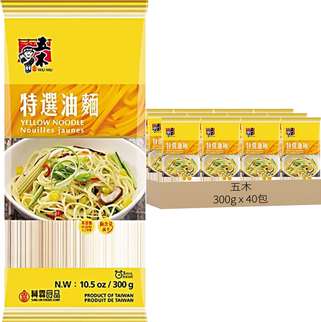 五木 油麵, 300g, 40包