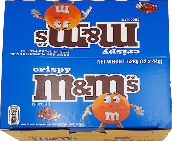 m&m's 精選片裝 脆心牛奶糖衣巧克力 12片, 44g, 1盒