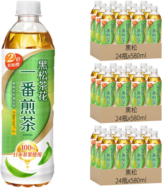 黑松茶花 一番煎茶, 580ml, 72瓶
