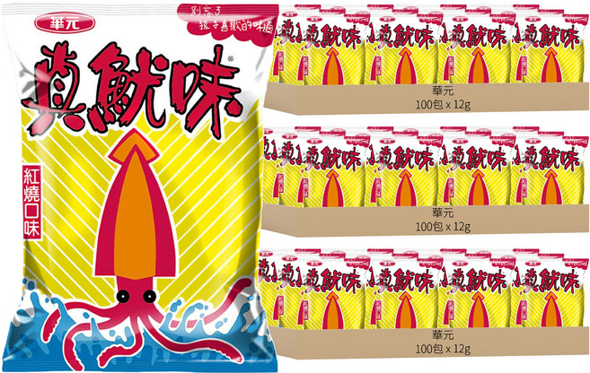 華元 真魷味 紅燒口味, 12g, 300包