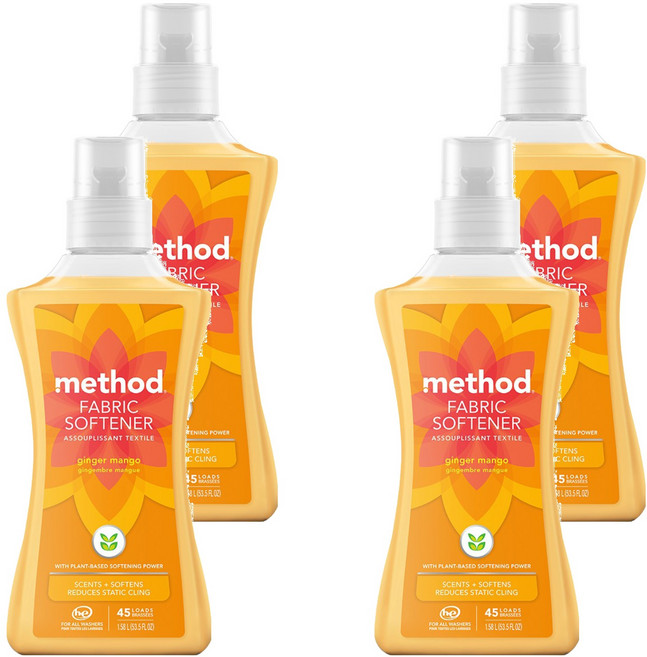 method 美則 智慧環保衣物柔軟精 夏日甜心, 1580ml, 4瓶