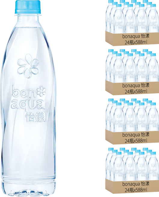 bonaqua 怡漾 鹼性離子水, 588ml, 96瓶