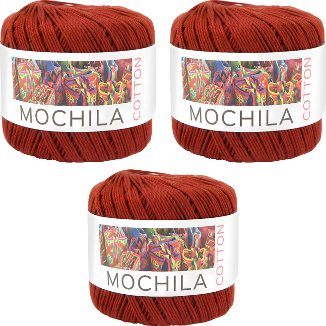 brandyarn Mochila系列 棉針織線, 棕色, 3捲