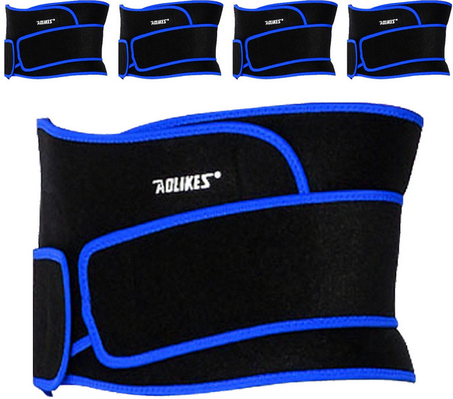 AOLIKES 奧力克斯 輕量版可調式雙層護腰, 5個, 黑藍色