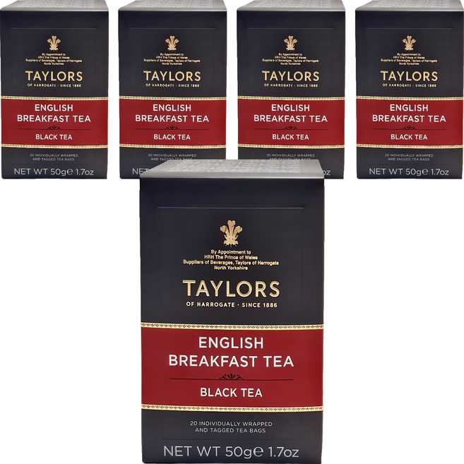 TAYLORS 泰勒茶 經典系列 英式早安茶, 2.5g, 20包, 5盒