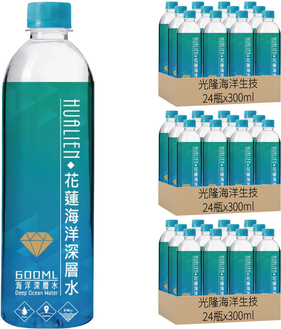 光隆海洋生技 花蓮七星潭海洋深層水, 300ml, 72瓶