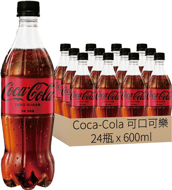 Coca-Cola 可口可樂 Zero, 600ml, 24瓶