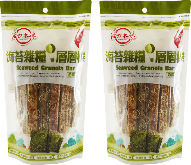 屹兆莊 活力本味 海苔雜糧層層棒, 180g, 2袋