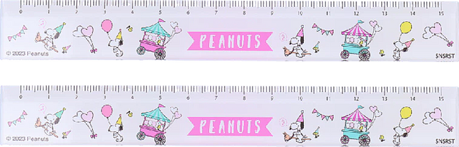 sun-star PEANUTS PLAY WITH COLORS 直尺 15cm, 史努比嘉年華, 2個