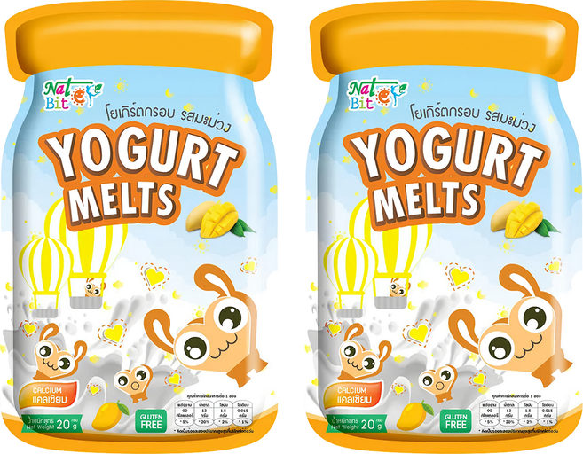 Nature Bite 自然一口 愛心濃濃優格塊 12M +, 芒果, 20g, 2包