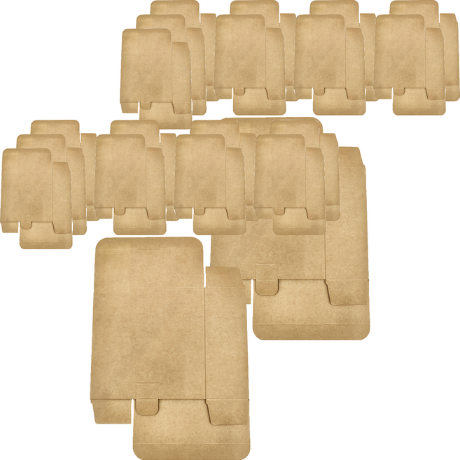 Pomei 博美 牛皮無印紙盒 10個, 牛皮紙棕色, 2包