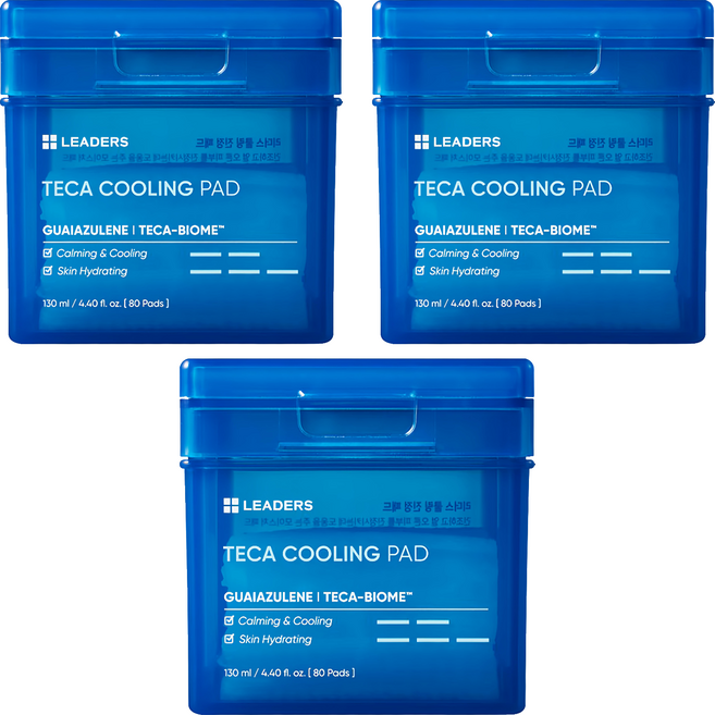 LEADERS 麗得姿 透涼鎮靜爽膚棉片 130ml, 80片, 3盒