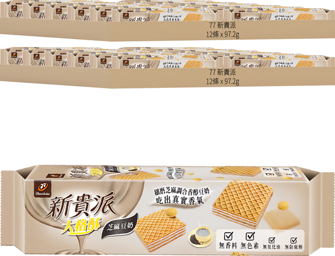 77 新貴派 大格酥 芝麻豆奶, 97.2g, 24條
