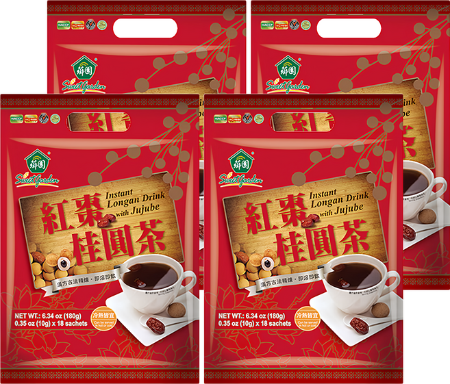 薌園 紅棗桂圓茶, 10g, 18包, 4袋