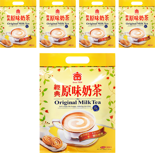 義美 經典原味奶茶, 18g, 18包, 5袋