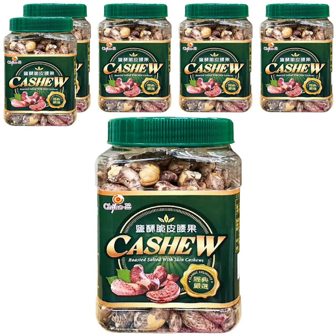 Chiao-E 巧益 鹽酥脆皮腰果, 380g, 6罐