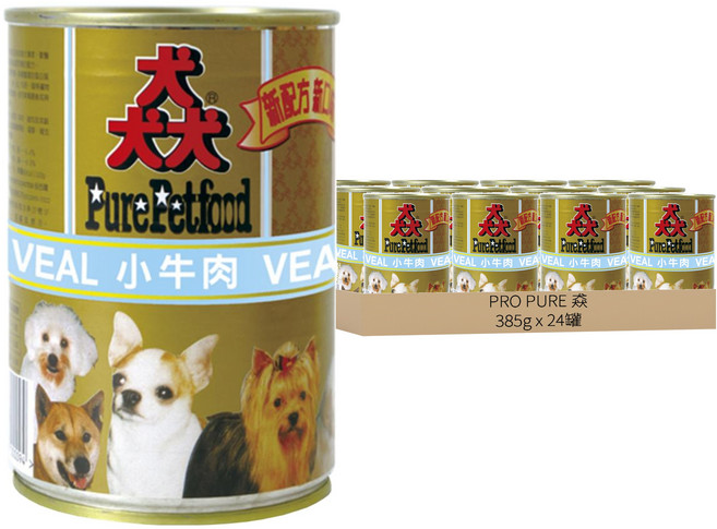 PRO PURE 猋 成犬罐頭, 385g, 24罐, 小牛肉