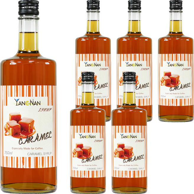 YANGNAN 仰南 焦糖風味糖漿, 750ml, 6瓶