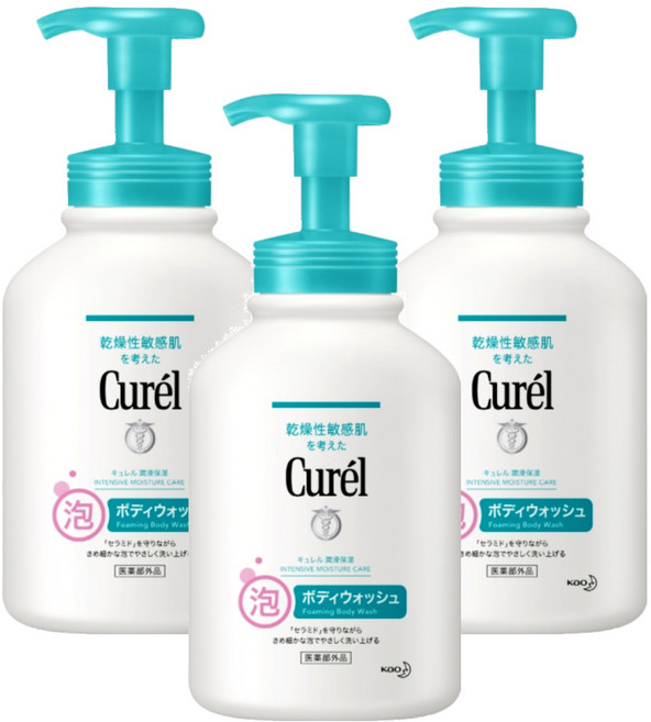 Curel 珂潤 低敏潤浸保濕沐浴慕絲, 480ml, 3瓶