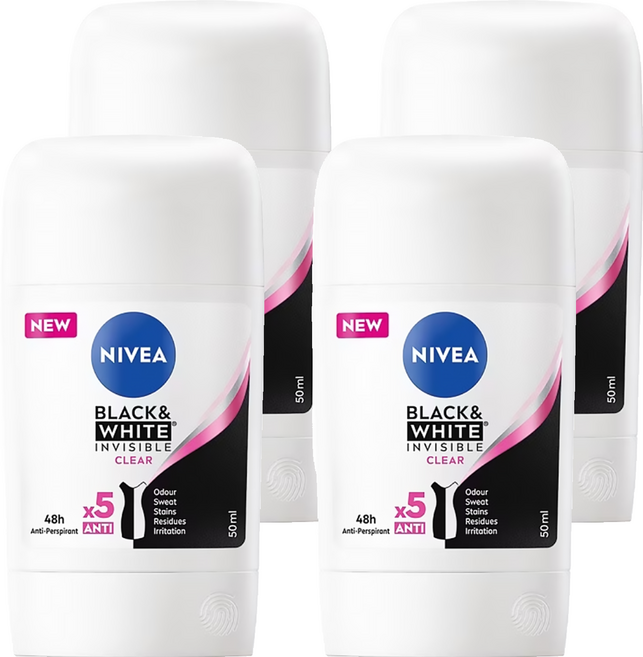 NIVEA 妮維雅 台灣公司貨 止汗爽身乳膏Pro 無印乾爽, 50ml, 4瓶