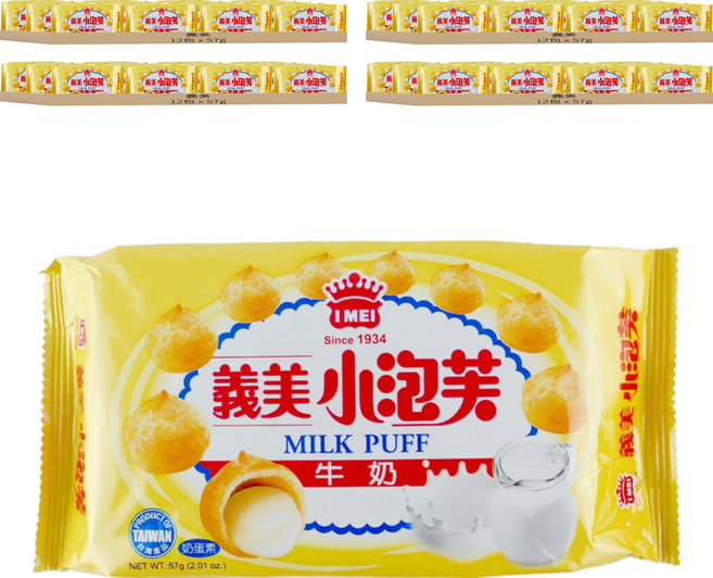 義美 小泡芙 香濃牛奶, 57g, 48包