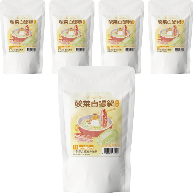 十味觀 酸菜白湯鍋, 600g, 5個